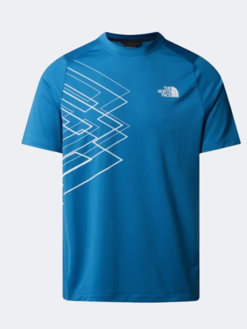 The North Face Mountain Athletic Men Hiking T-Shirt Blue/Asphalt Grey