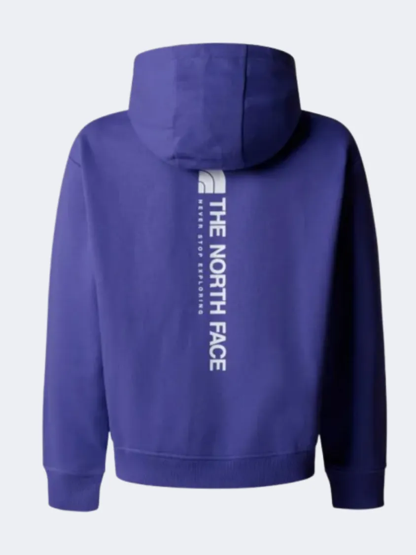 The North Face Vertical Graphic Oversized Girls Lifestyle Hoody Purple