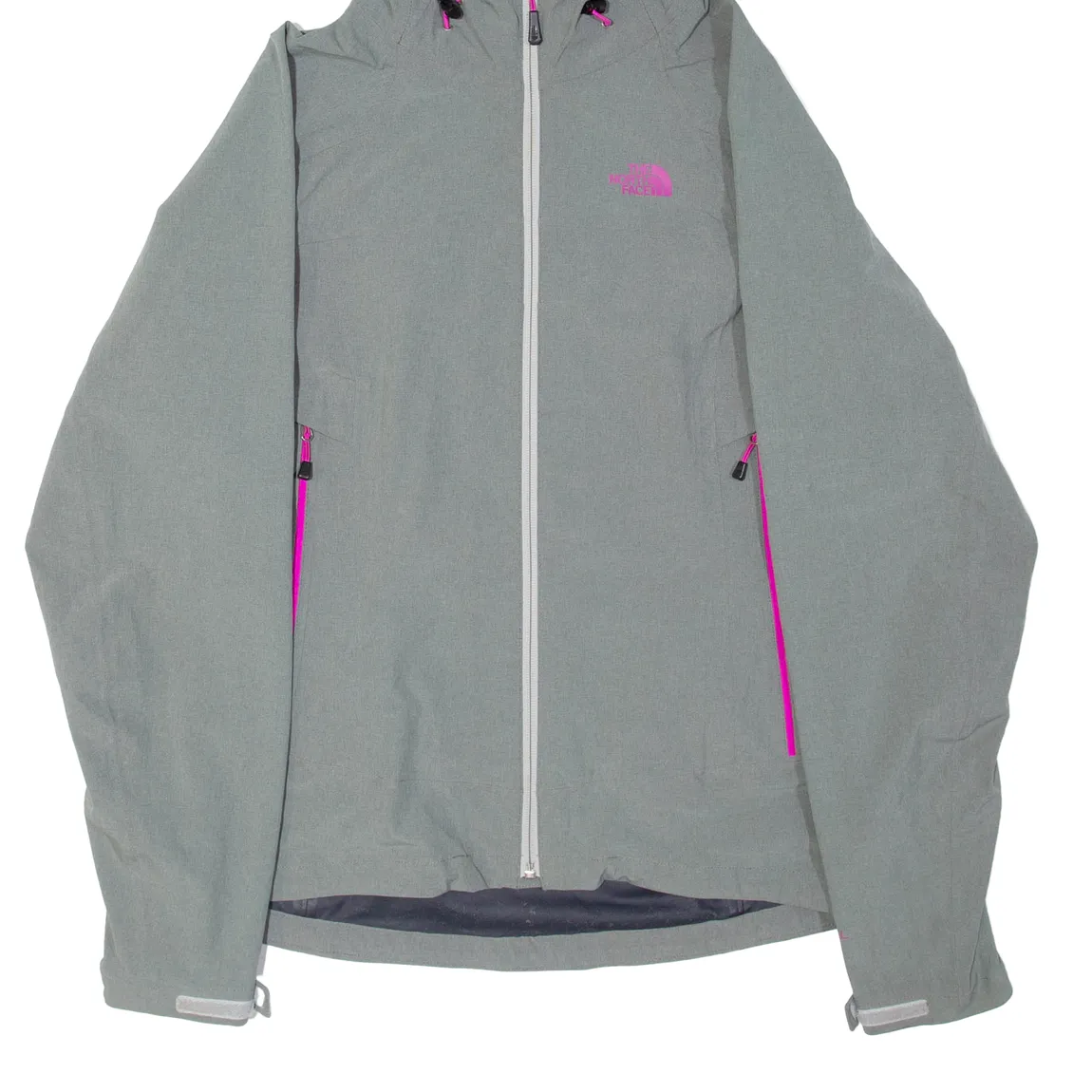 THE NORTH FACE Womens Rain Jacket Grey Nylon Hooded M