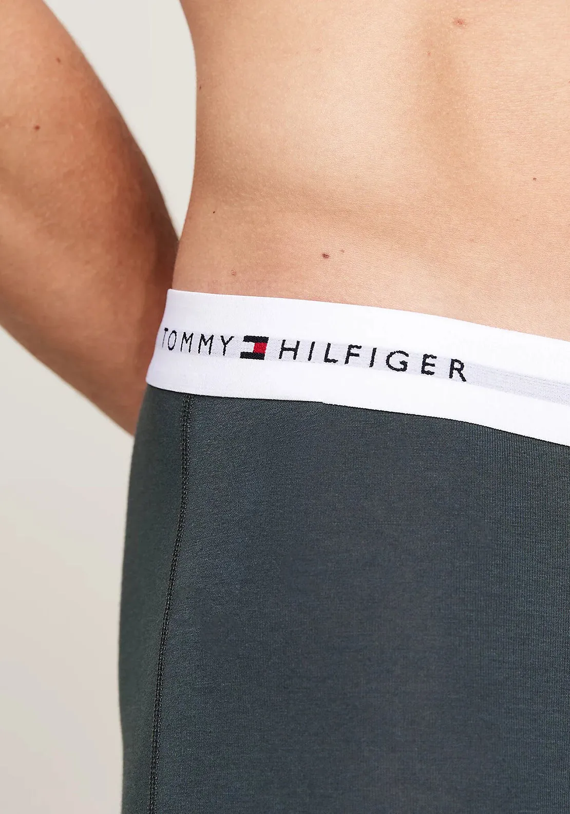 Tommy Hilfiger 3 Pack Essential Logo Waistband Trunks, Blue Multi