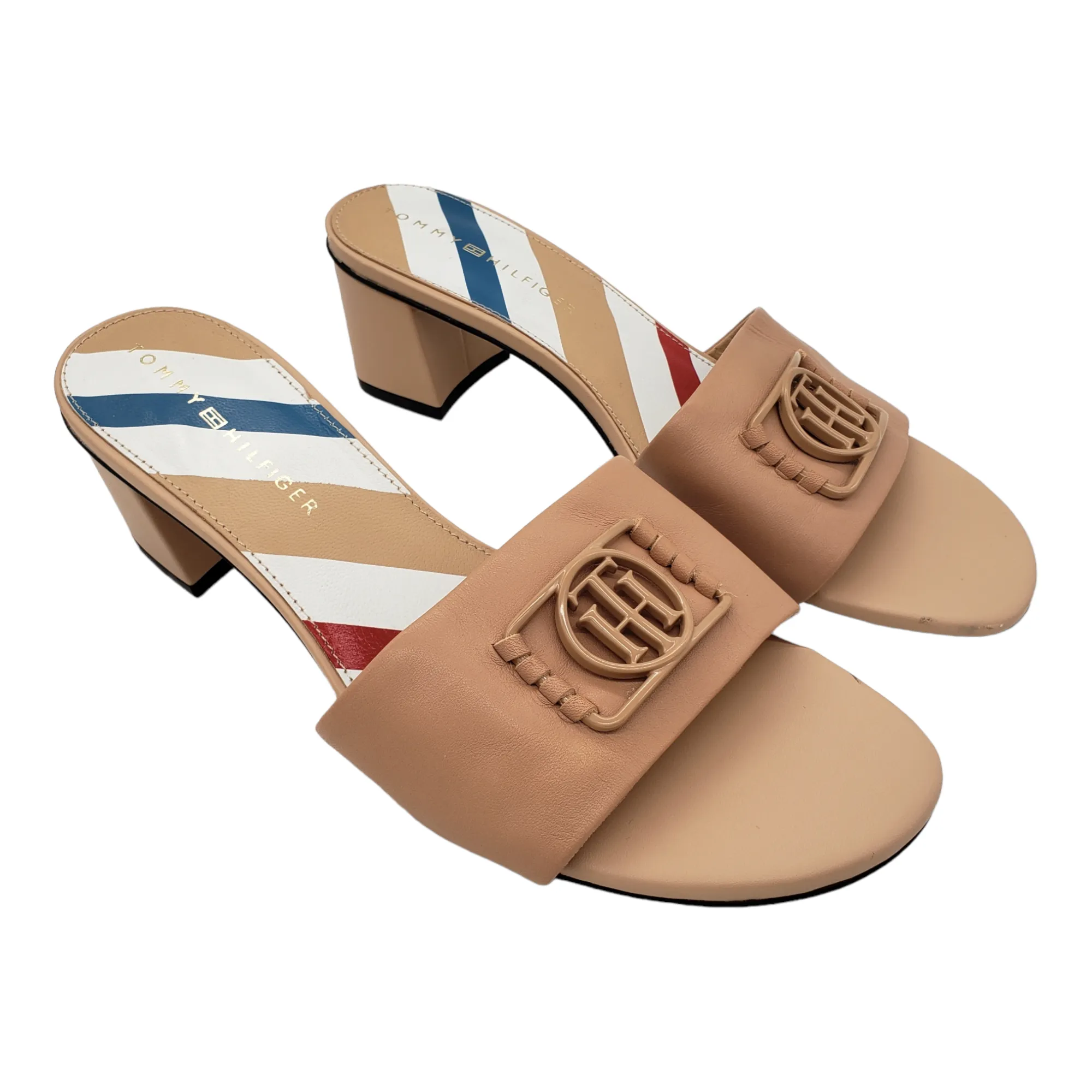 Tommy Hilfiger Beige Logo Badge Mules