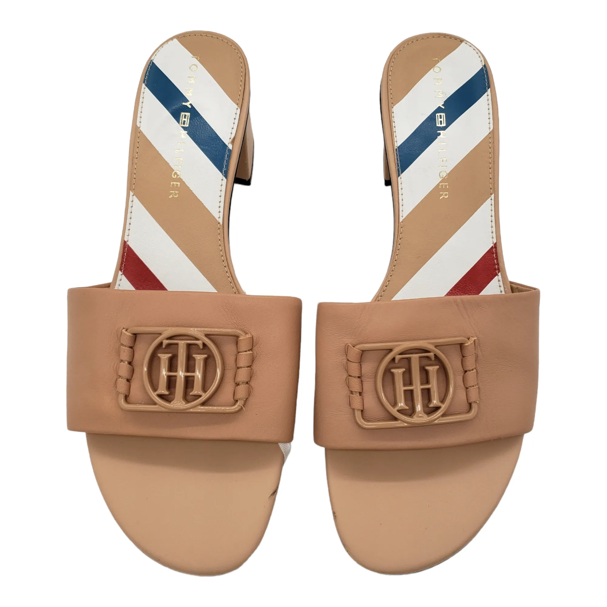 Tommy Hilfiger Beige Logo Badge Mules