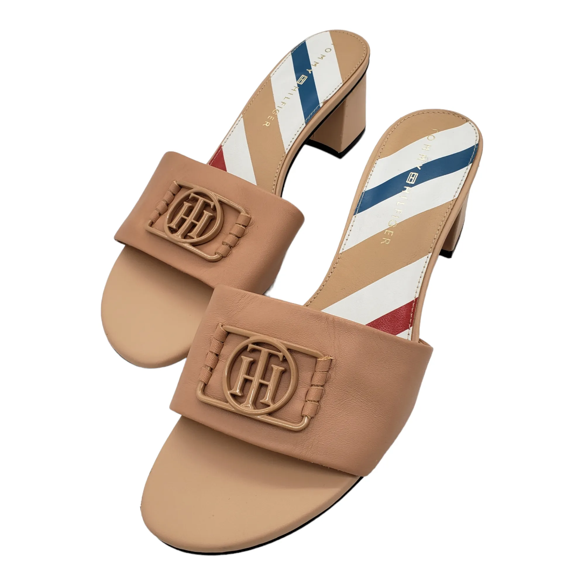 Tommy Hilfiger Beige Logo Badge Mules