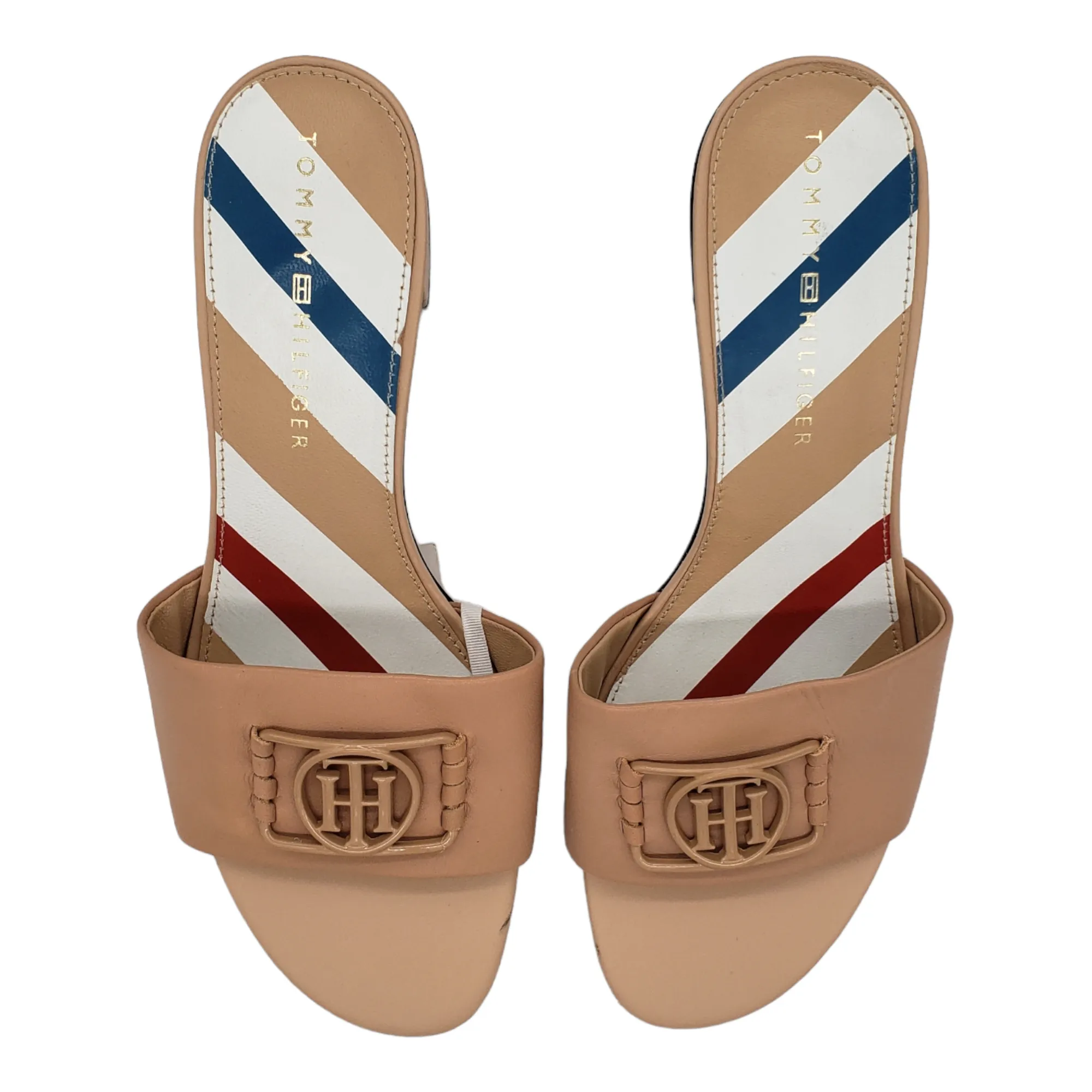 Tommy Hilfiger Beige Logo Badge Mules