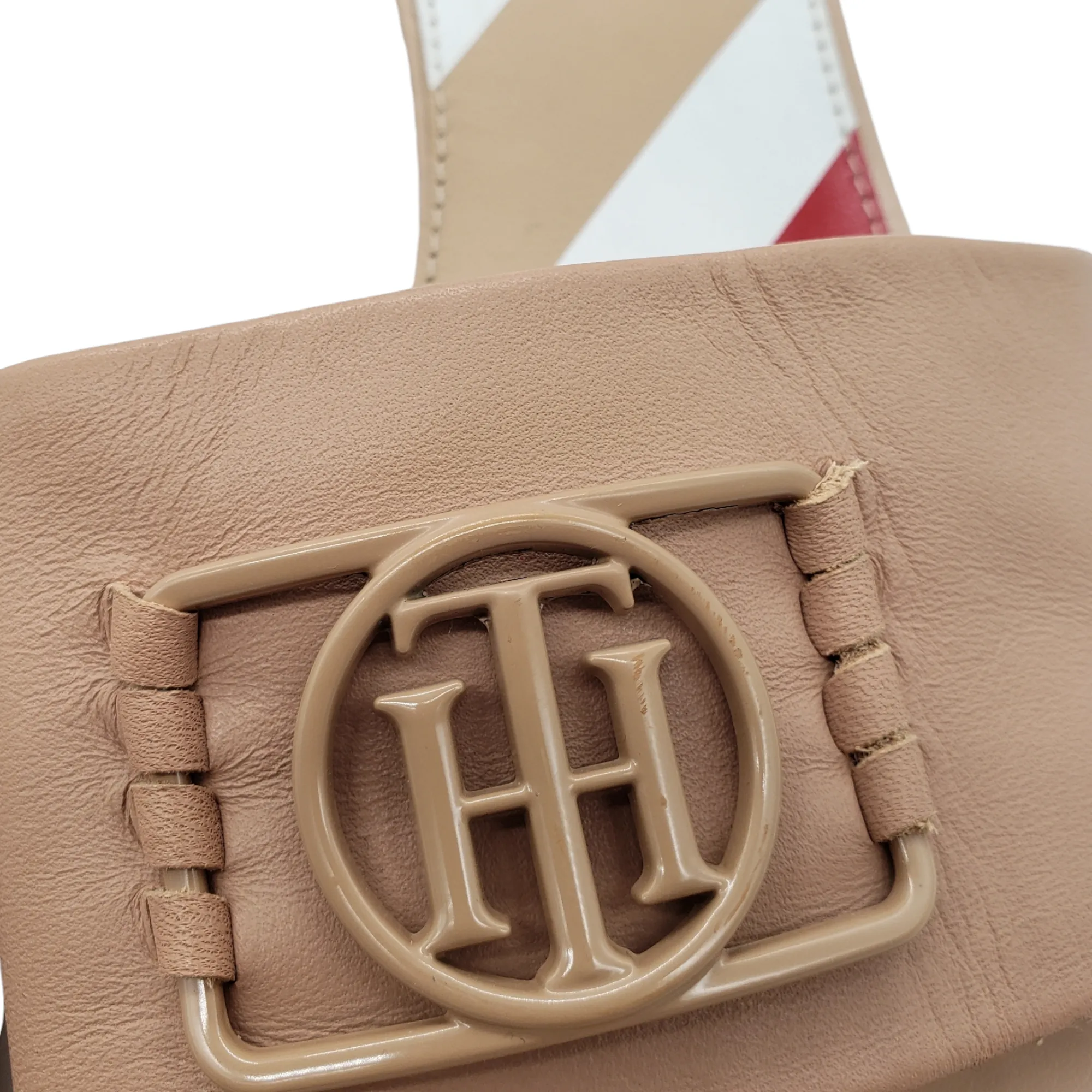 Tommy Hilfiger Beige Logo Badge Mules