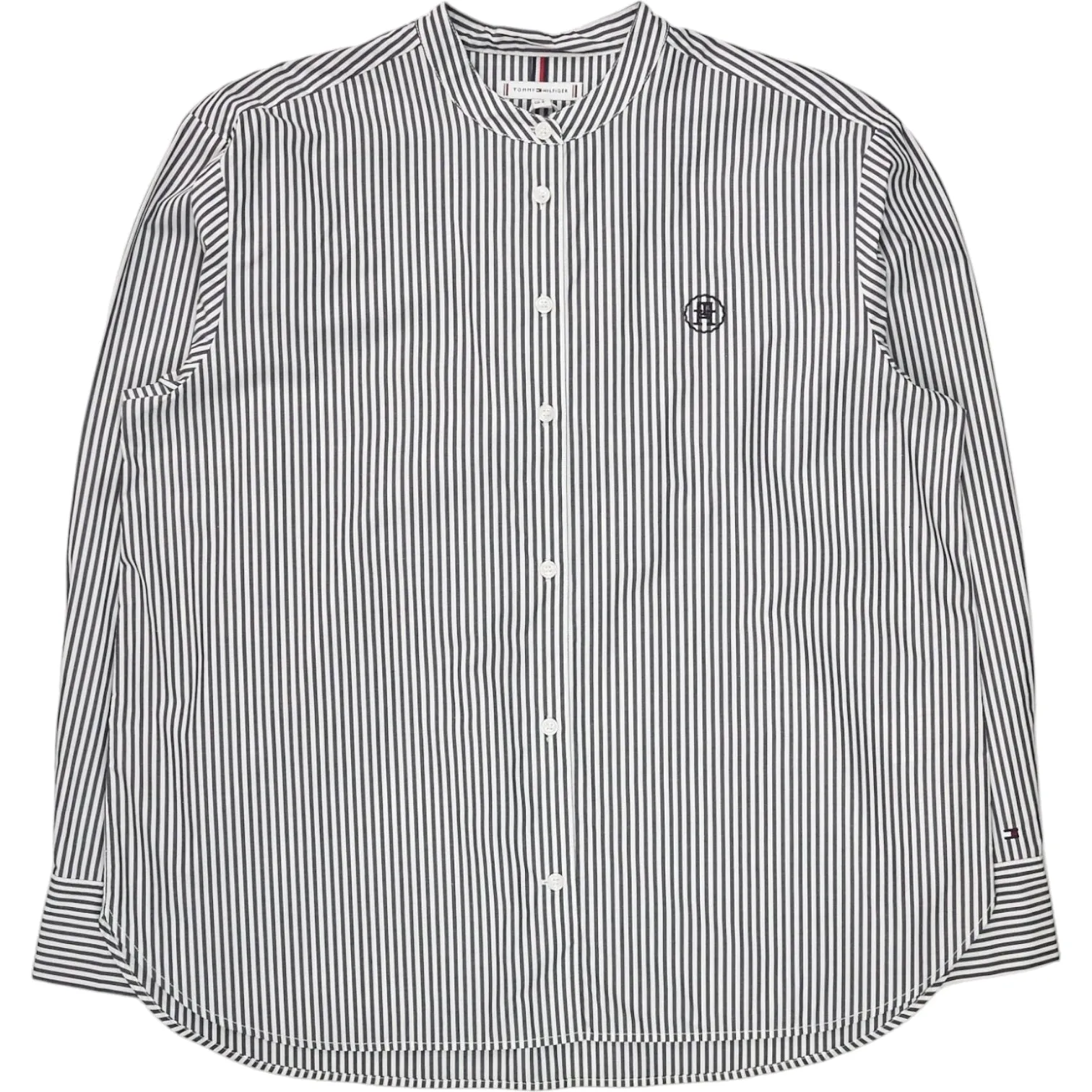 Tommy Hilfiger Black/White Collarless Shirt