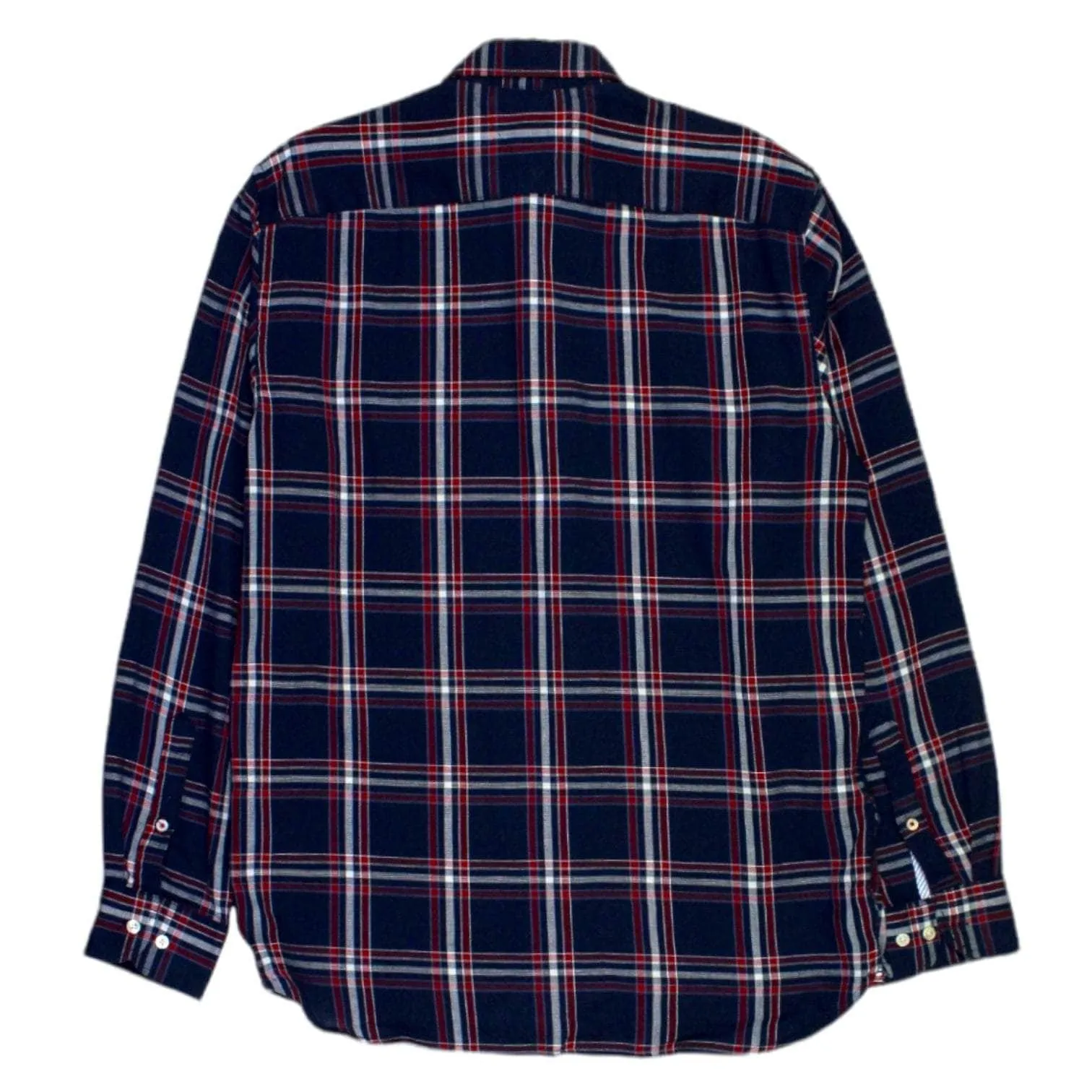 Tommy Hilfiger Navy Plaid Textured Shirt