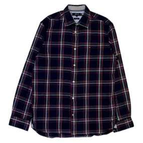 Tommy Hilfiger Navy Plaid Textured Shirt