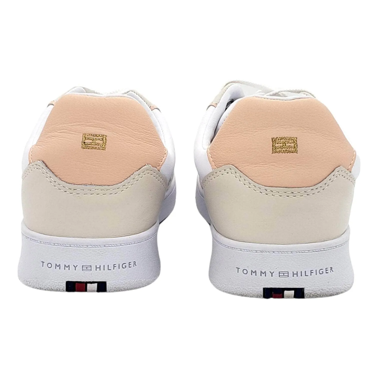 Tommy Hilfiger White & Pink Leather Trainers