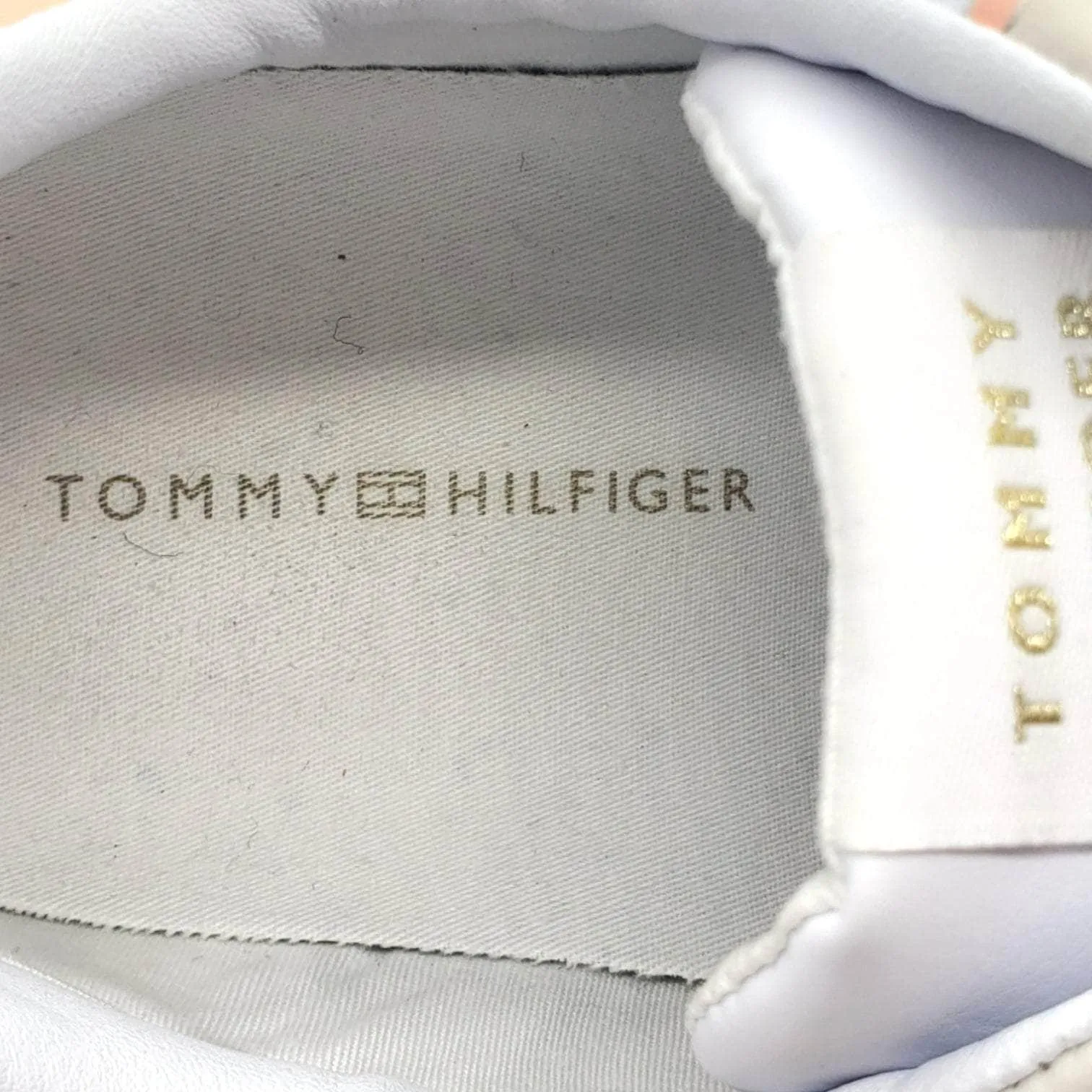 Tommy Hilfiger White & Pink Leather Trainers