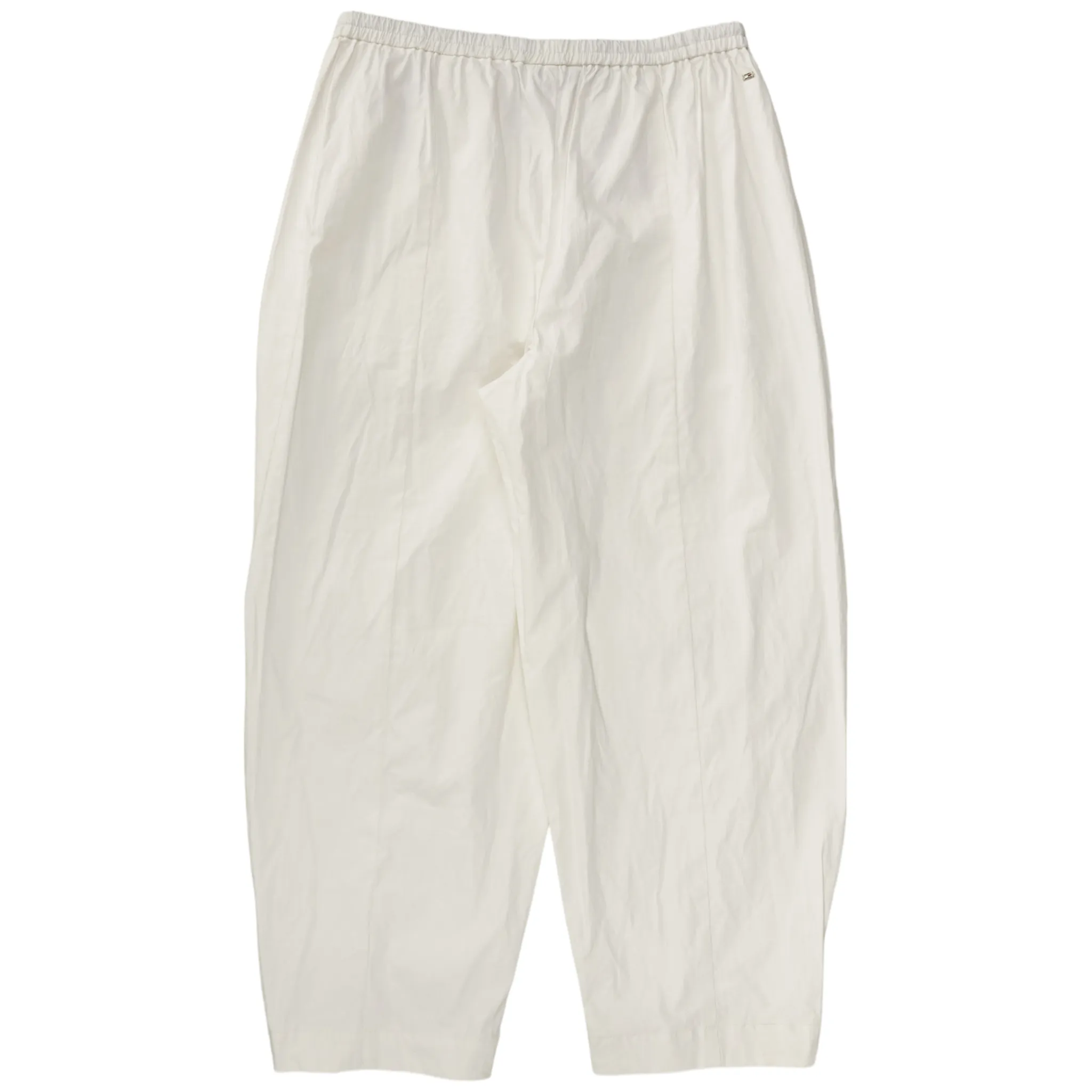 Tommy Hilfiger White Coated Cotton Barrel Leg Pants