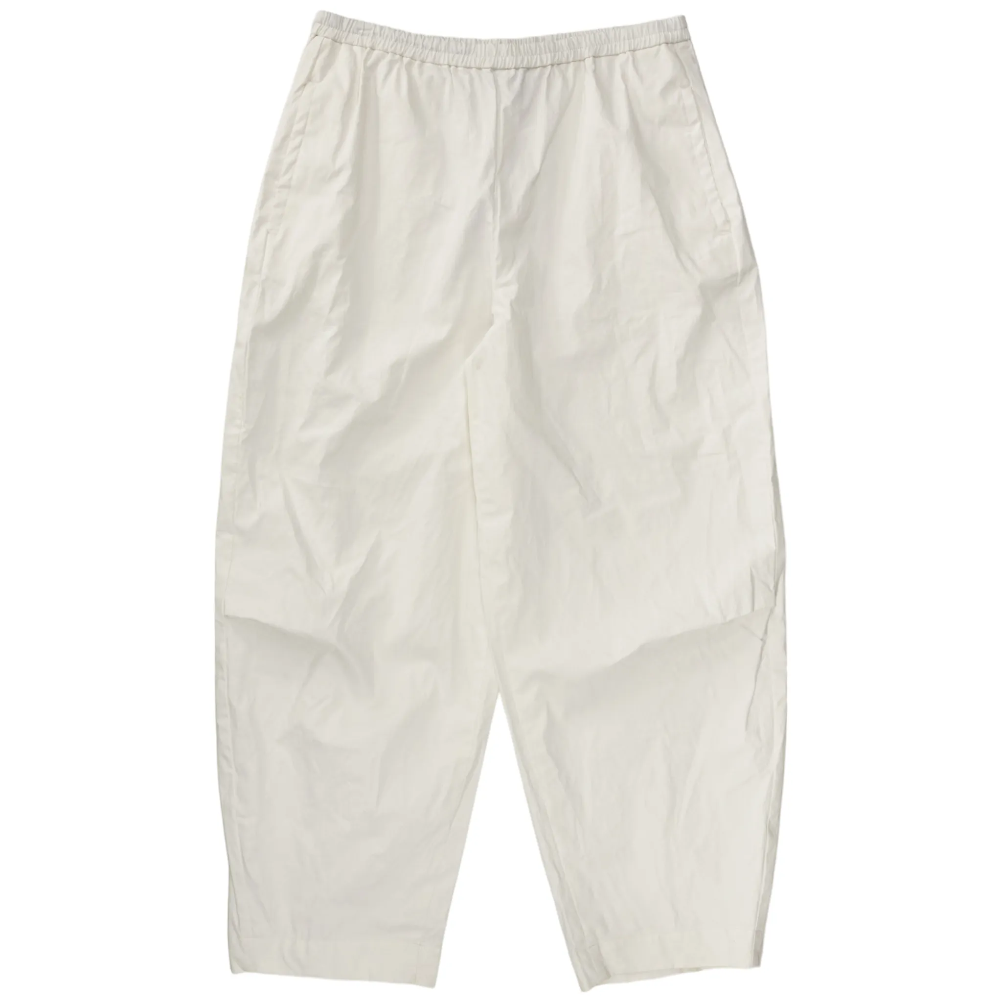 Tommy Hilfiger White Coated Cotton Barrel Leg Pants