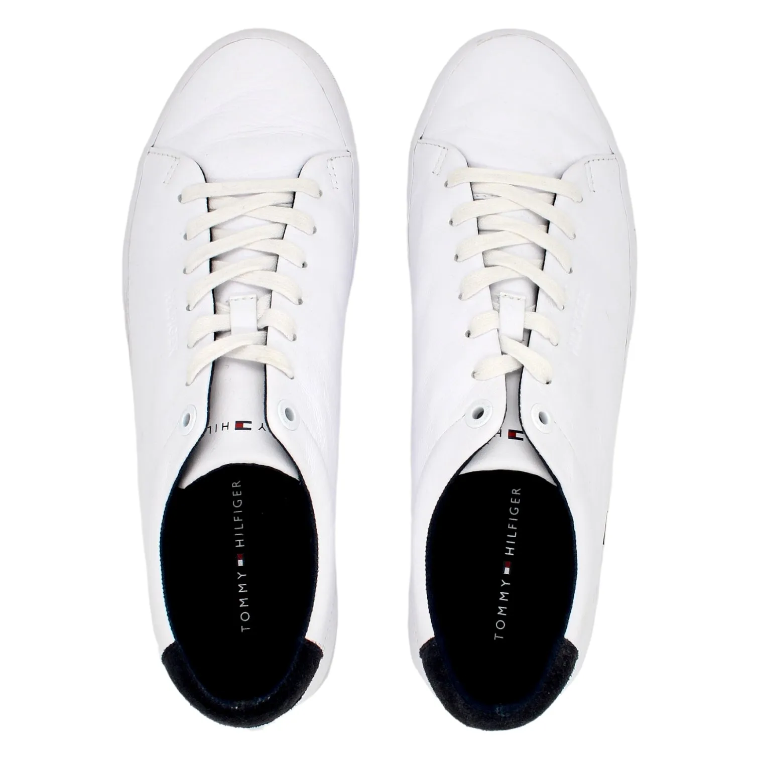 Tommy Hilfiger White Laced Leather Trainers