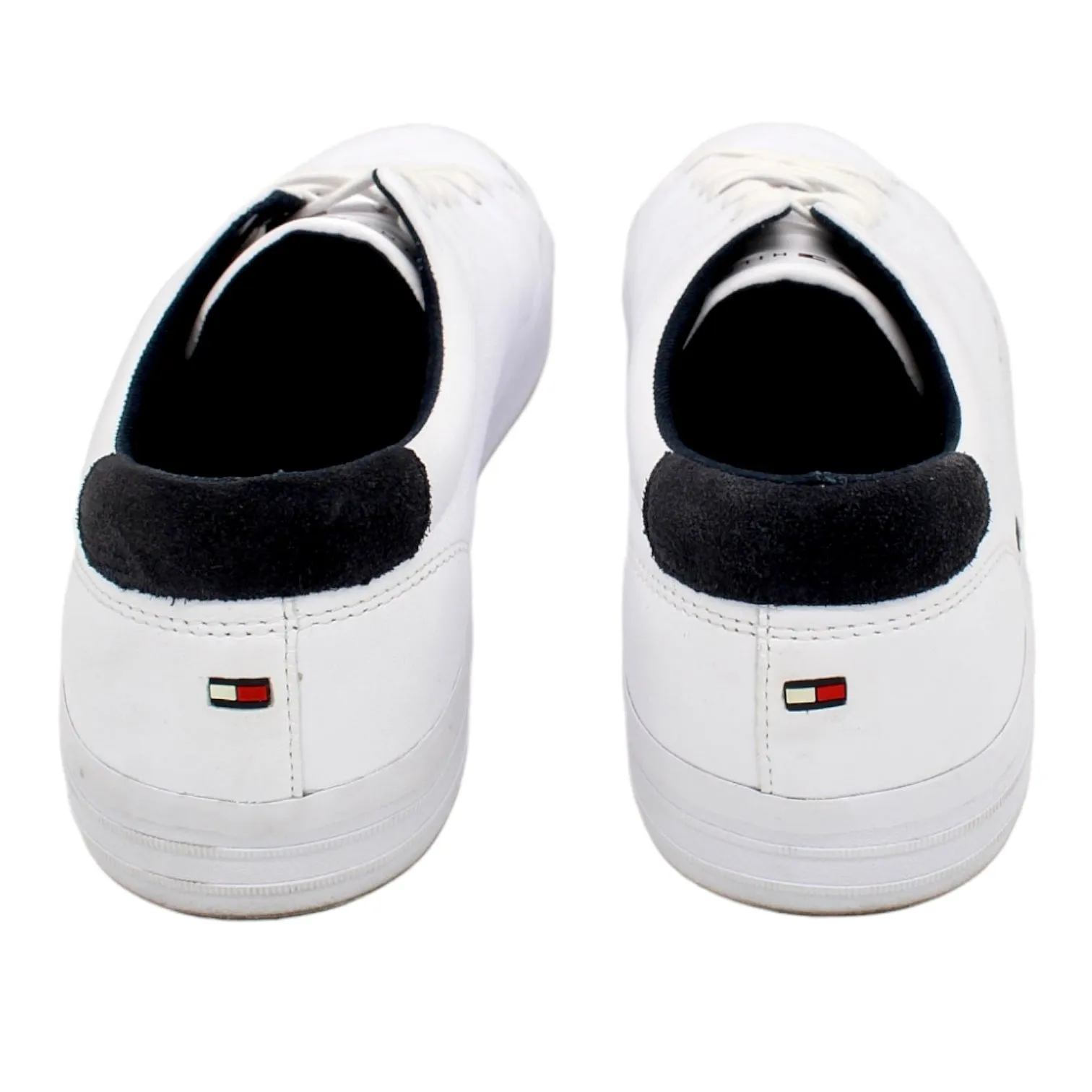 Tommy Hilfiger White Laced Leather Trainers