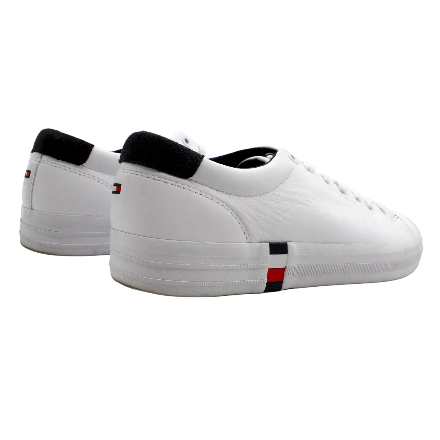 Tommy Hilfiger White Laced Leather Trainers