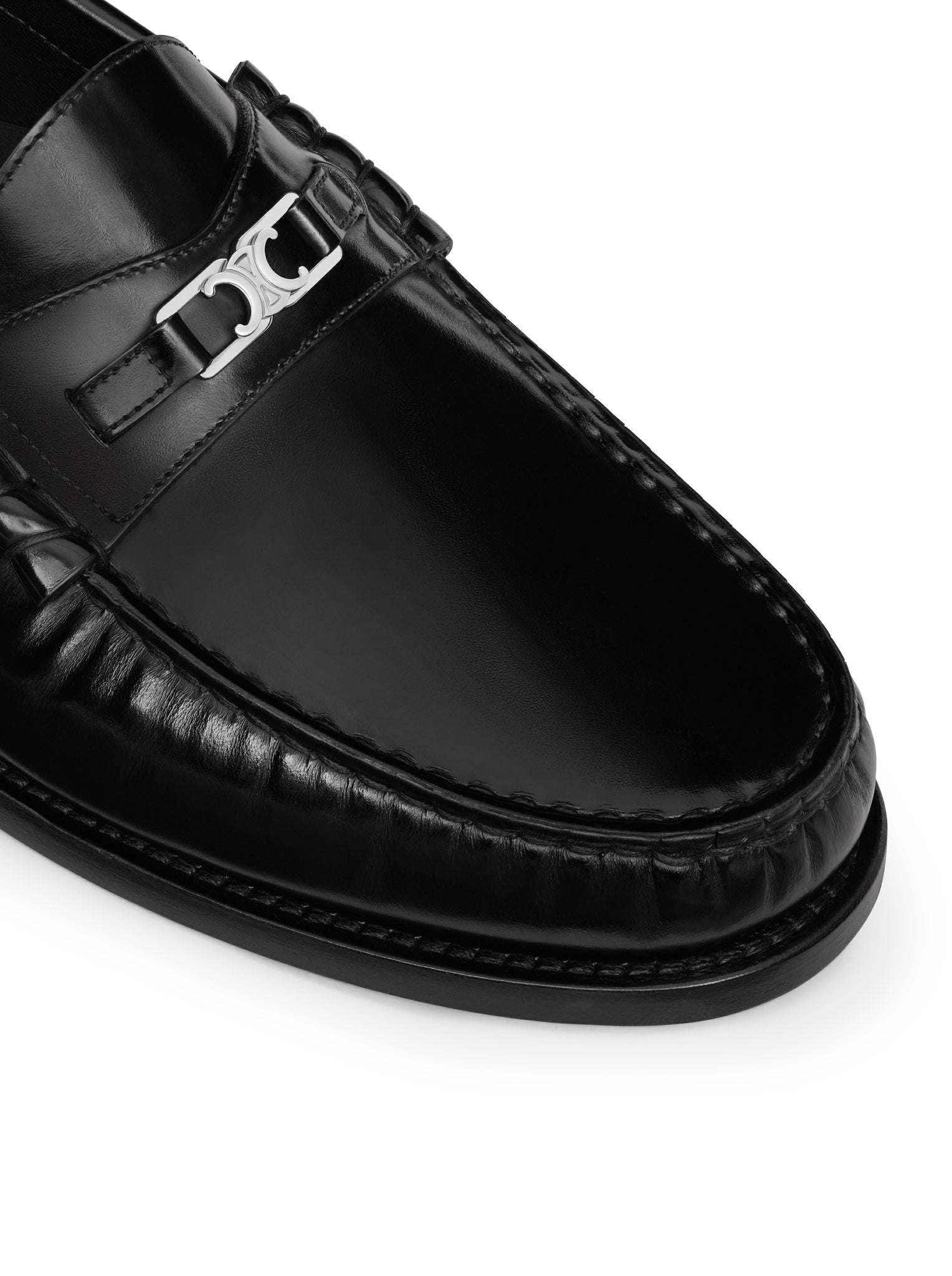 TRIOMPHE CELINE LUCO LOAFERS IN POLISHED BULLS LEATHER