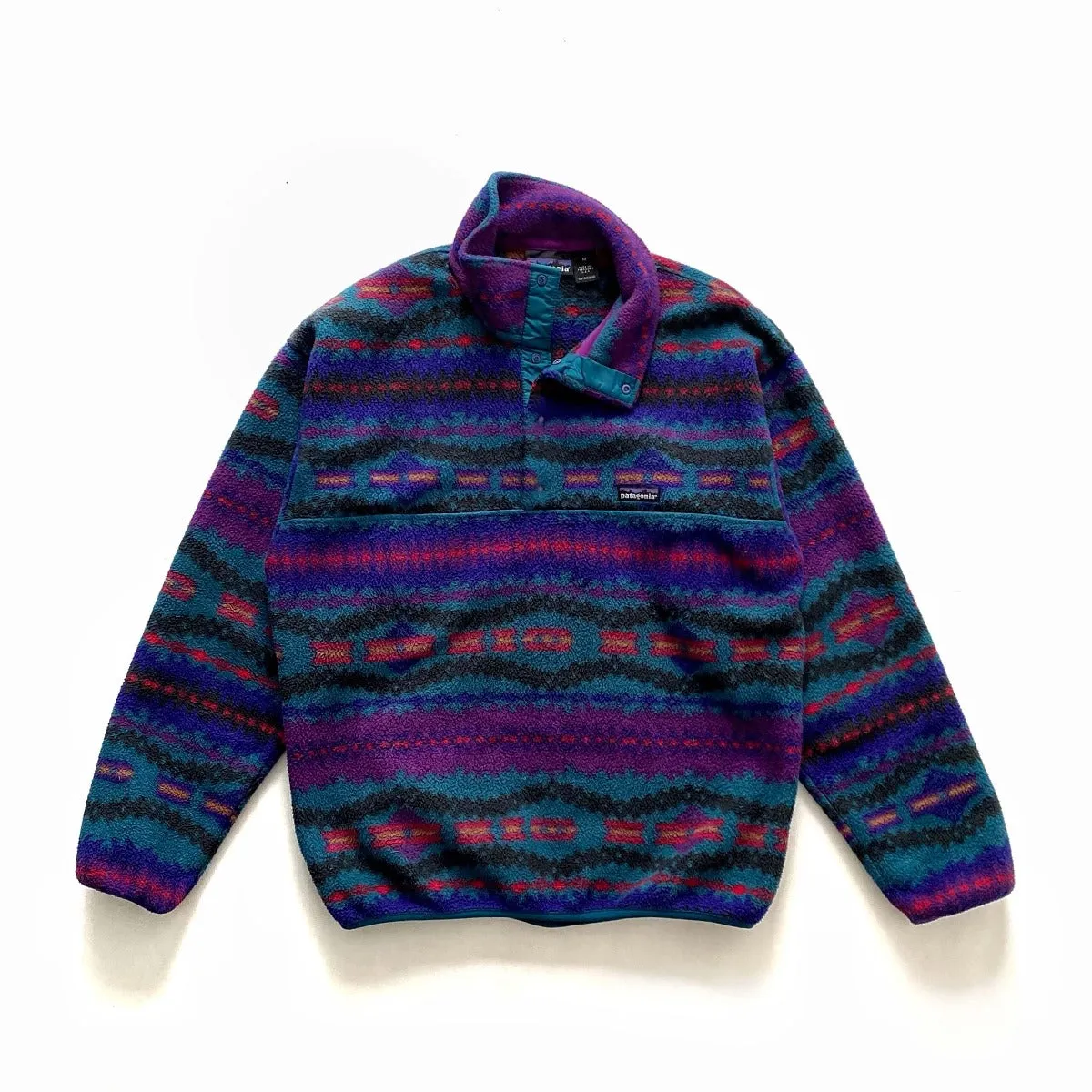 Vintage Patagonia Fall '92 Aztec Print Snap-T Synchilla Fleece