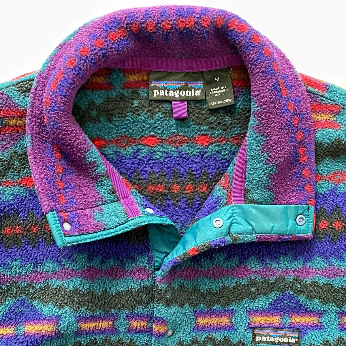 Vintage Patagonia Fall '92 Aztec Print Snap-T Synchilla Fleece