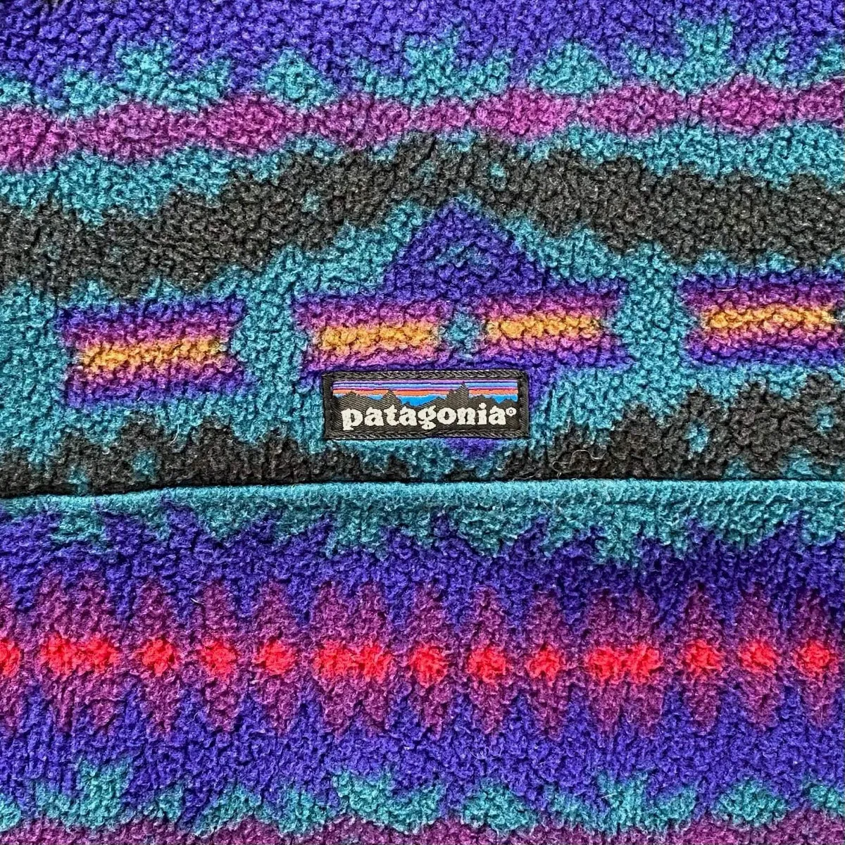 Vintage Patagonia Fall '92 Aztec Print Snap-T Synchilla Fleece