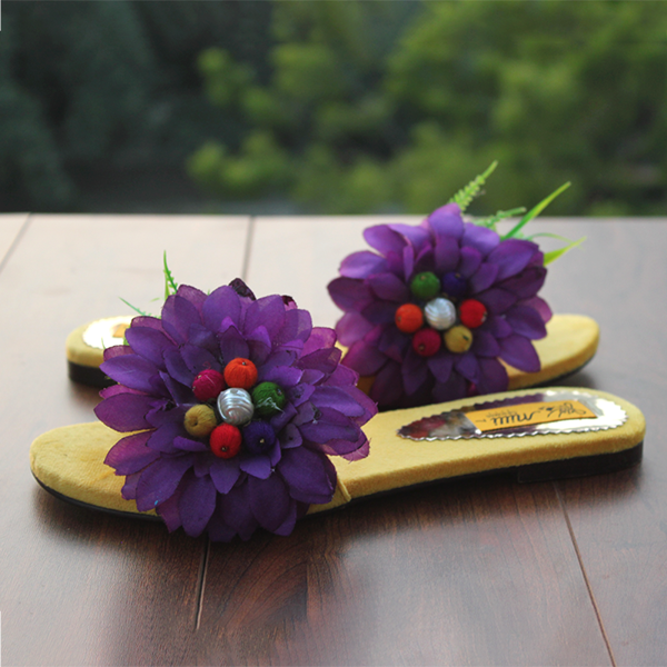 Yellow Fancy & Stylish Slippers for women