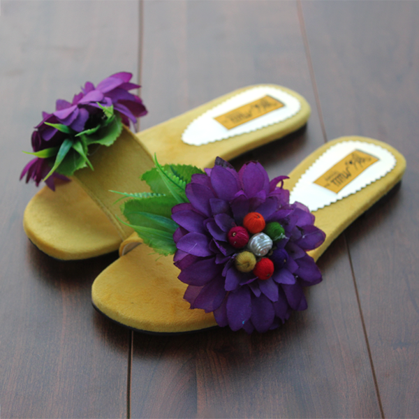 Yellow Fancy & Stylish Slippers for women