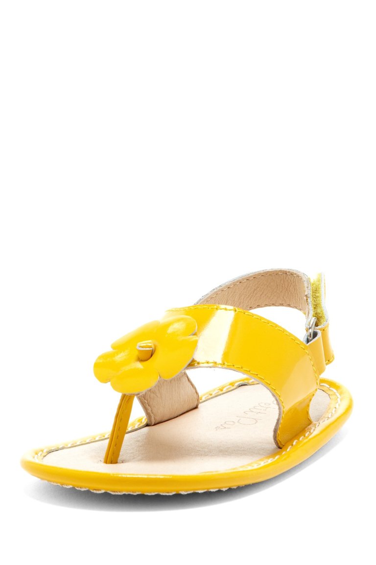 Yellow Hibiscus Applique Sandals