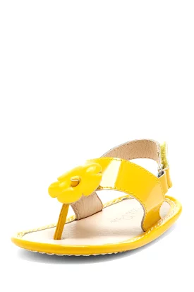 Yellow Hibiscus Applique Sandals